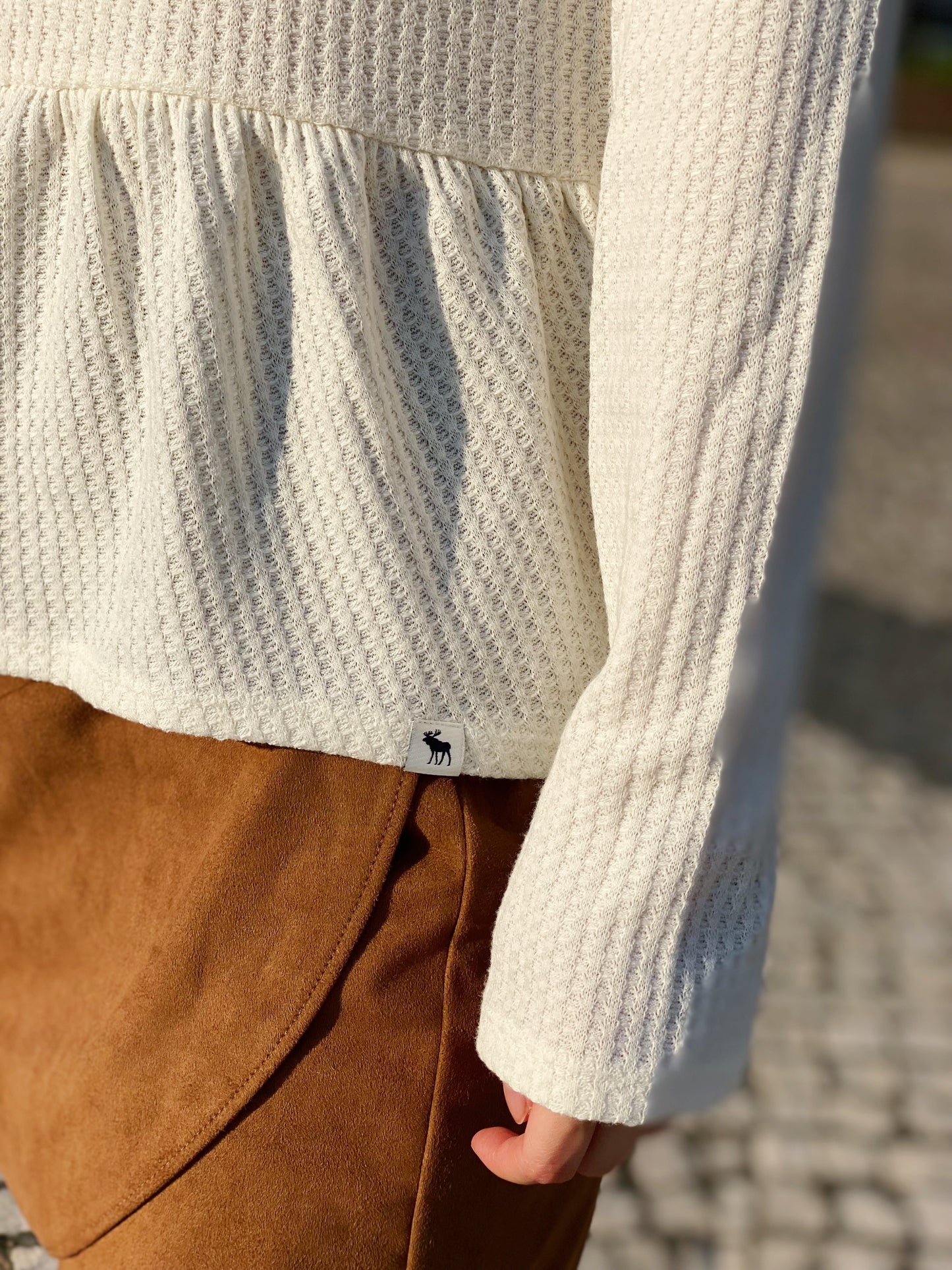 Cozy Waffle Babydoll Top