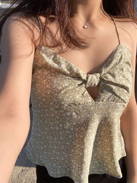 Knot-Front Floral Cami