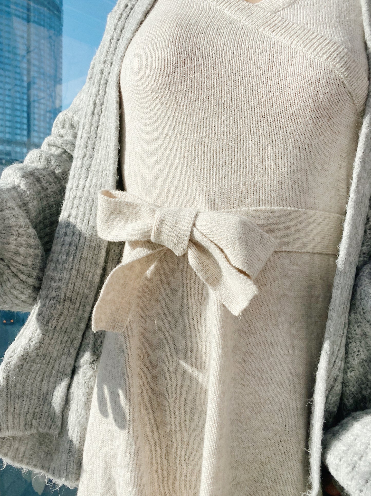 Long Sleeve Wrap Sweater Dress