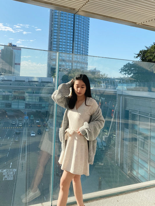 Long Sleeve Wrap Sweater Dress