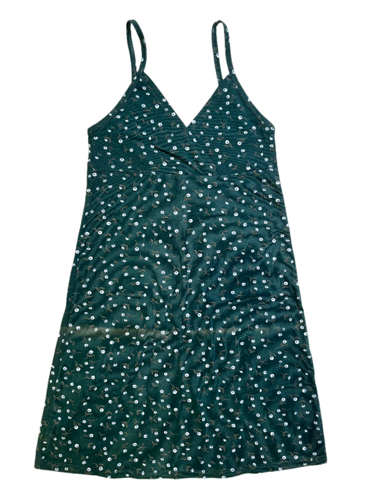 Floral Mini Dress (i) (Dark Green)(Defect)