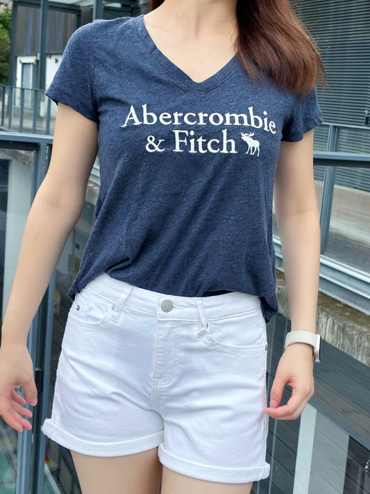 Embroidered V-neck Logo T-shirt