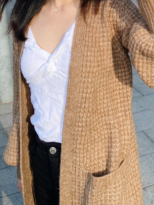 Waffle Stitch Duster Cardigan