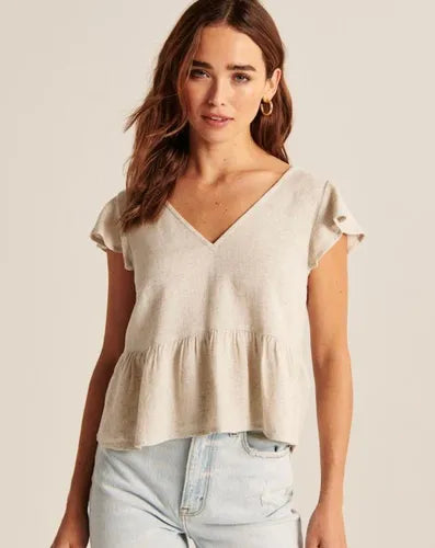 Flutter Sleeve Trapeze Top