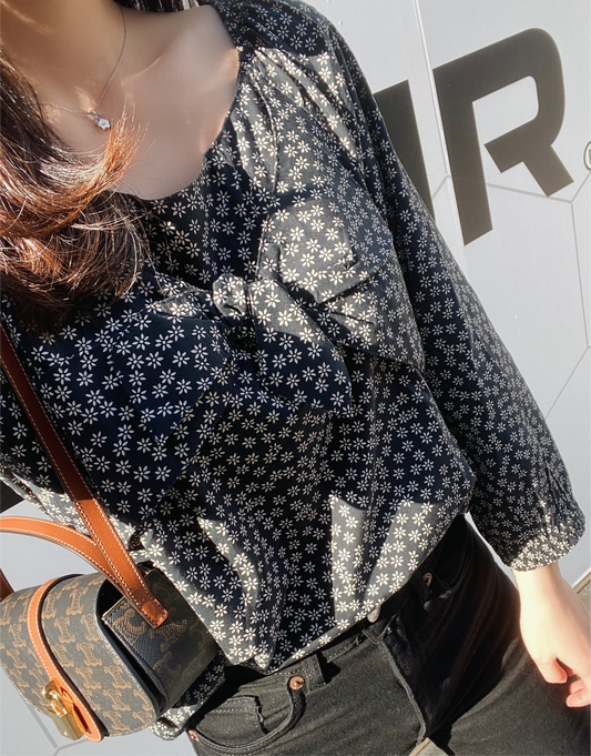 Tie-Front Floral Top