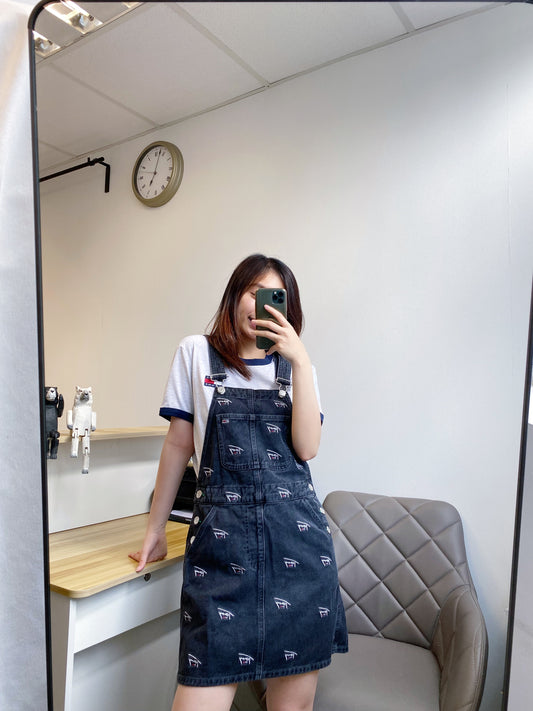 Embroidery Dungaree Dress