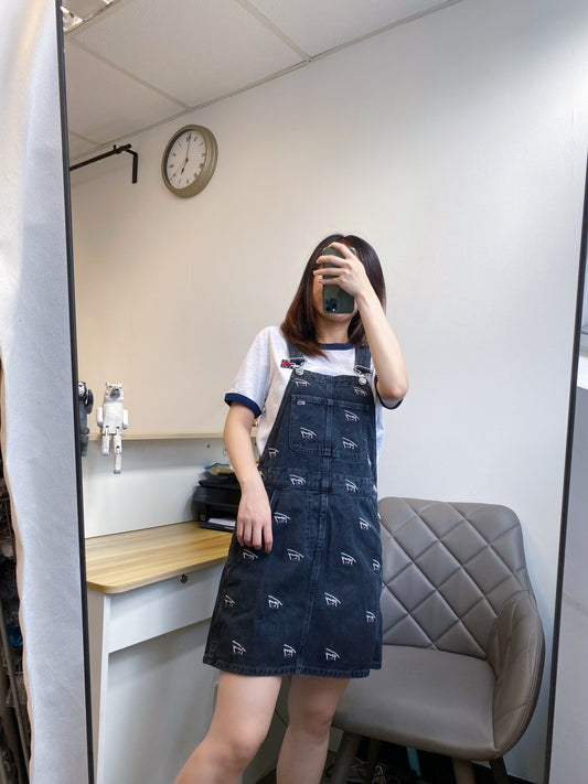 Embroidery Dungaree Dress