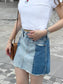 Two-Tone Denim Mini Skirt