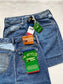 Mixed Denim Mini Skirt